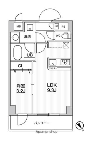ドゥーエ曳舟(1LDK/2階)の間取り写真