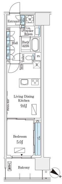 ロイヤルパークス有明(1LDK/11階)の間取り写真