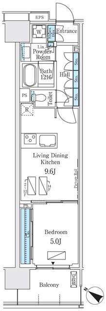ロイヤルパークス有明(1LDK/2階)の間取り写真
