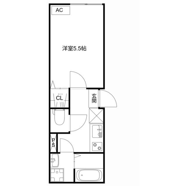 MQUARTO船堀Ⅱ(1K/2階)の間取り写真
