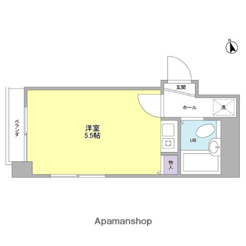 砦銀座新富(ワンルーム/2階)の間取り写真