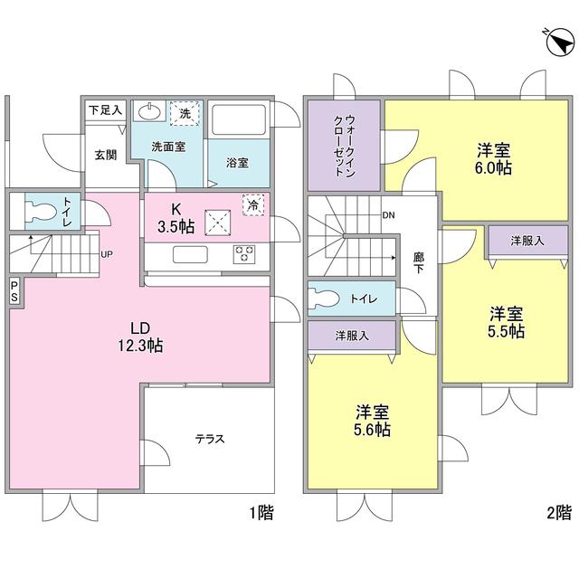 フェアリーガーデンたまがわＤ棟(3LDK)の間取り写真