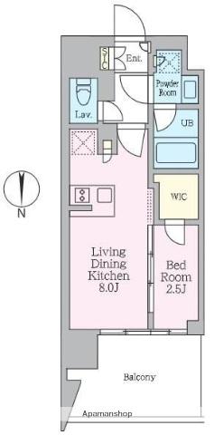 クレストコート東陽町(1LDK/4階)の間取り写真