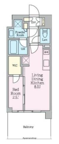 クレストコート東陽町(1LDK/4階)の間取り写真