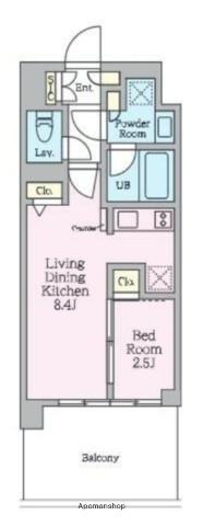 クレストコート東陽町(1LDK/4階)の間取り写真