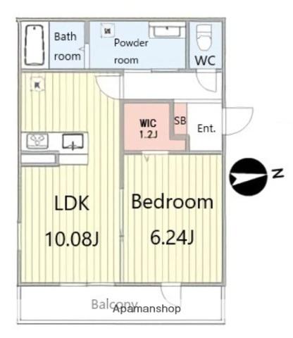 エクセレント立花(1LDK/1階)の間取り写真