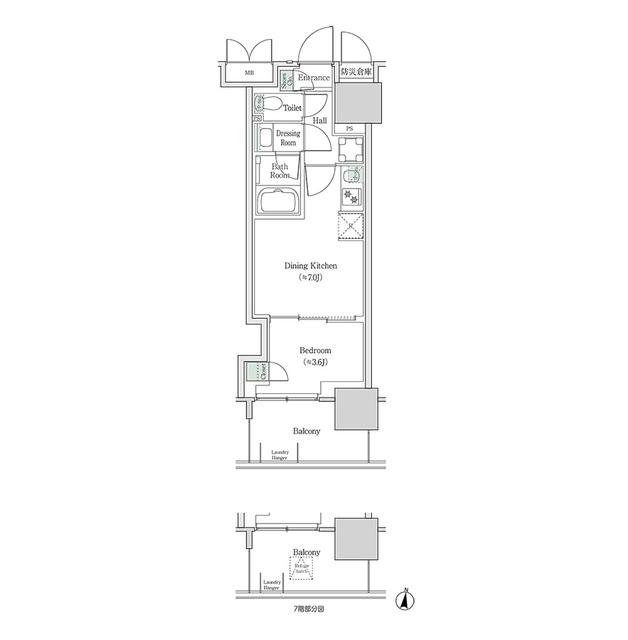 ブルックサイドレジデンス木場(1DK/3階)の間取り写真