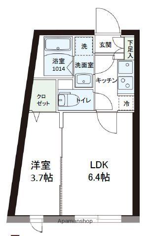 プロスタイルウェルス墨田(1LDK/3階)の間取り写真