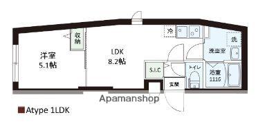 プロスタイルウェルス墨田(1LDK/4階)の間取り写真