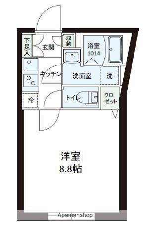 プロスタイルウェルス墨田(1K/4階)の間取り写真