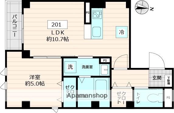 DECORA MORISHITA(1LDK/2階)の間取り写真