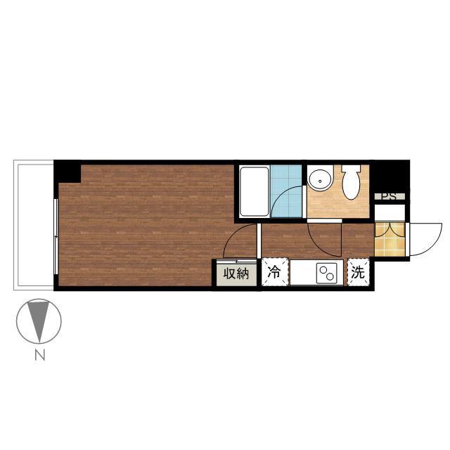 プロスペクト門前仲町(1K/5階)の間取り写真