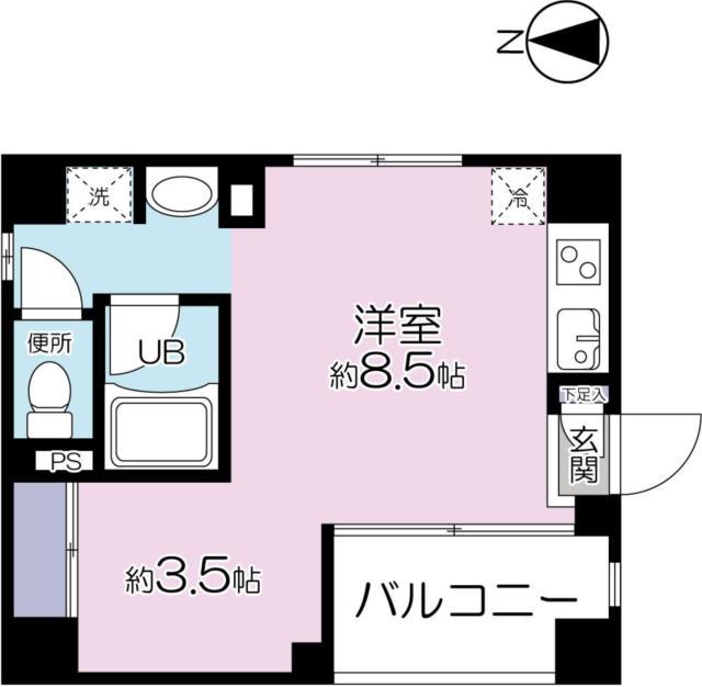 三鶴屋ハウス(ワンルーム/2階)の間取り写真