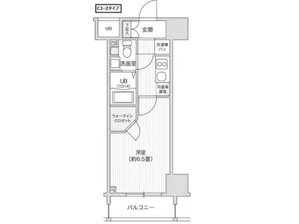 レジディア笹塚II(1K/12階)の間取り写真