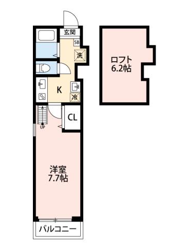ラ フォンテ石神井台(1K/3階)の間取り写真