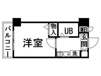 ベルエール代田(1K/2階)の間取り写真