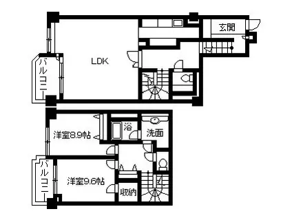 参宮橋 マンション(2LDK/5階)の間取り写真