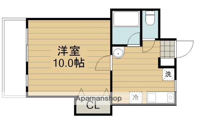 本木マンション(1K/1階)の間取り写真