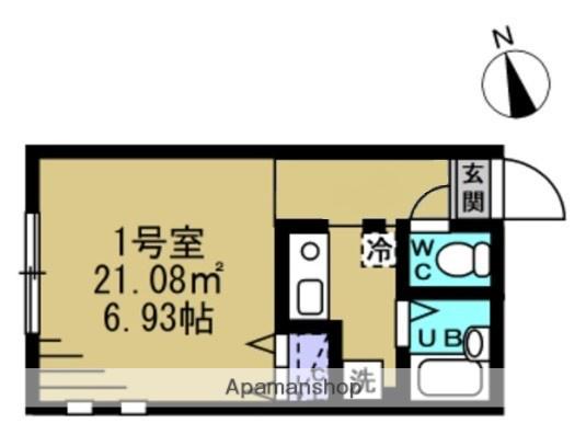 MODULOR小金井本町(ワンルーム/1階)の間取り写真