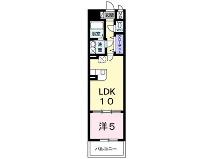 エステージ(1LDK/4階)の間取り写真