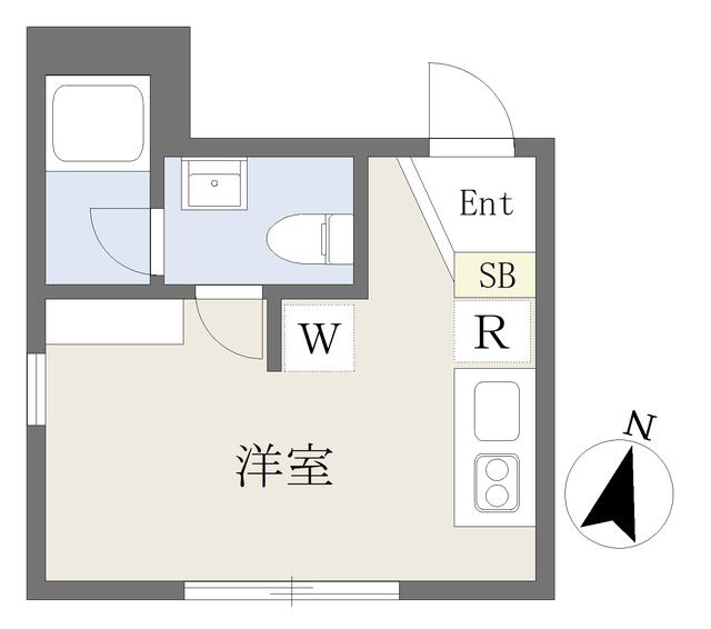 アイリス王子神谷(ワンルーム/1階)の間取り写真