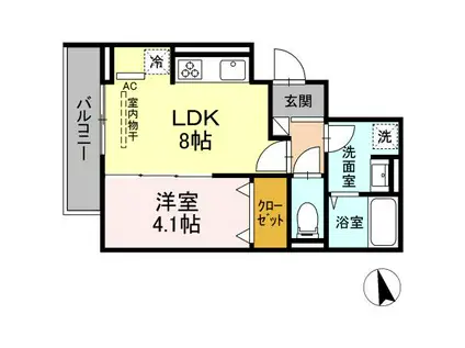 レクシア高島平(1LDK/2階)の間取り写真