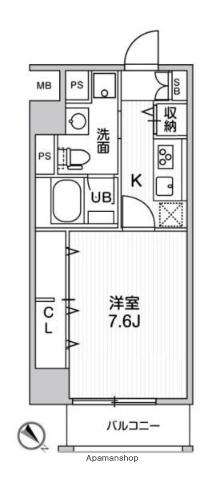 ROOTS HIGASHI NAGASAKI(1K/7階)の間取り写真