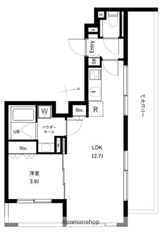 セジョリ高井戸(1LDK/5階)の間取り写真