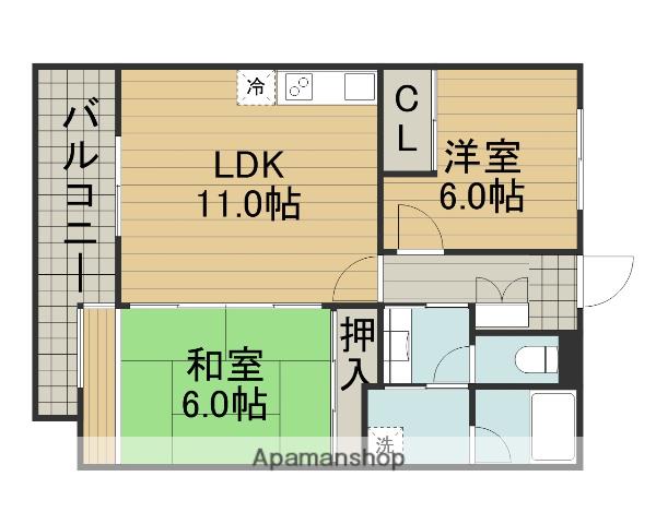 V・スクエアSUGITA(2LDK/2階)の間取り写真