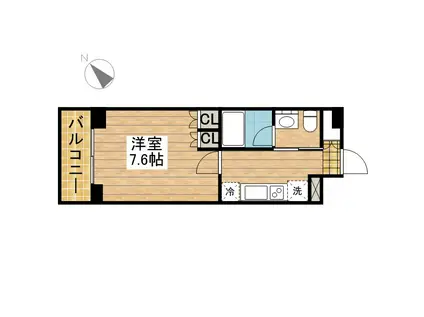 プラウドフラット仙川Ⅱ(1K/1階)の間取り写真