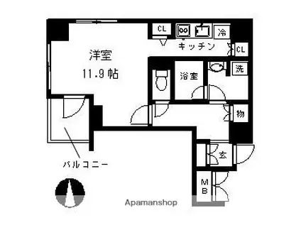 プレミアステージ内神田(ワンルーム/7階)の間取り写真