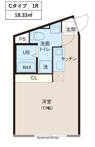 レピュア北千住レジデンスⅡ(ワンルーム/4階)の間取り写真