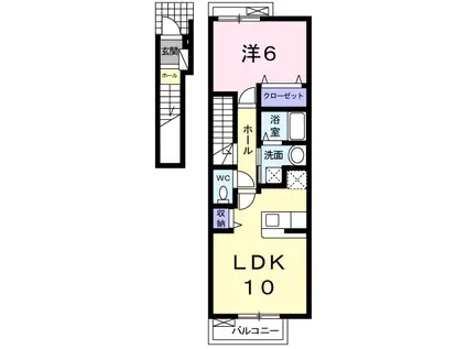 グランサンセール(1LDK/2階)の間取り写真