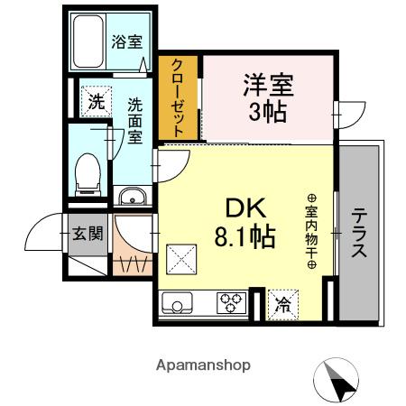 コンフォート高松町(1LDK/1階)の間取り写真