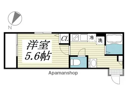 MELDIA福生(1K/3階)の間取り写真