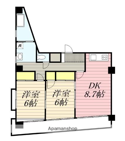 武蔵野サマリヤマンション(2LDK/2階)の間取り写真