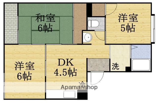 トリヴァンベール武蔵野(3DK/1階)の間取り写真