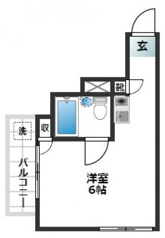 スカイコート早稲田(ワンルーム/4階)の間取り写真