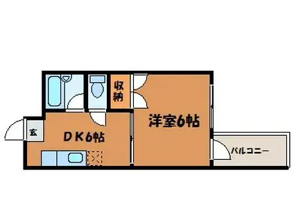 コーポ大塚台(1DK/5階)の間取り写真