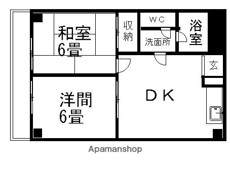 ワコーレエレガンス青梅(2DK/5階)の間取り写真