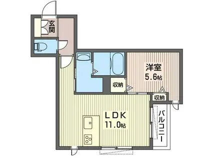 RESIDENCE 凜(1LDK/1階)の間取り写真