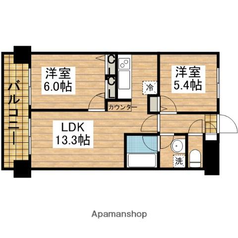 メルヴェーユ調布(2LDK/3階)の間取り写真