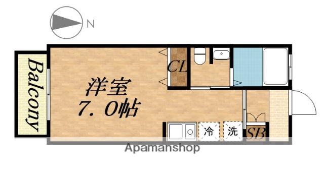 フラワーコート白糸台(ワンルーム/1階)の間取り写真