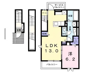 グラシア(1LDK/3階)の間取り写真