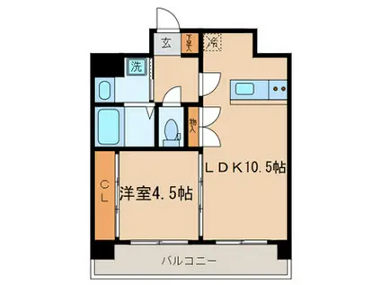 クレール三軒茶屋(1LDK/3階)の間取り写真