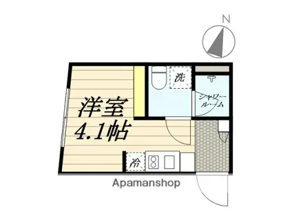ALATO三軒茶屋(ワンルーム/1階)の間取り写真