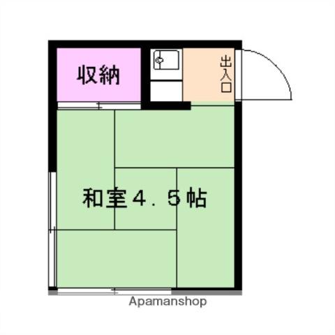 安川荘(ワンルーム/2階)の間取り写真