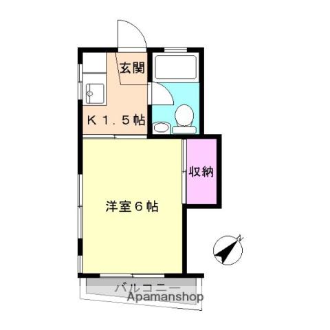 コバヤシマンション(1K/4階)の間取り写真
