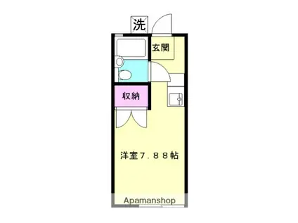 コーポ・パピヨン(ワンルーム/2階)の間取り写真