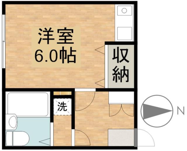 桜台コートハウス(ワンルーム/2階)の間取り写真